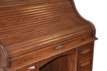Scrivania a Serrandina Americana in legno di Rovere Inizio 1900