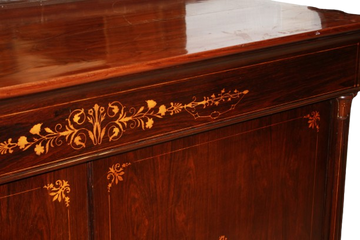 Servante Credenza Francese Stile Carlo X in Palissandro Intarsiata
