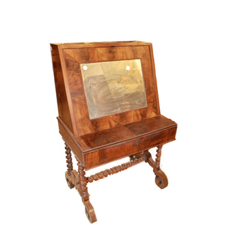 Chiffonnière français ancien style Louis-Philippe en acajou avec abattant et miroir, XIXe siècle