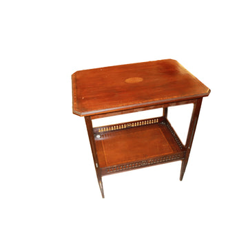 Petite Table anglaise à deux plateaux style victorien en acajou, fin XIXe siècle