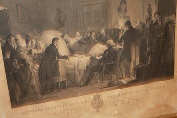 Estampe française « Derniers moments du Duc de Berry », fin XIXe siècle