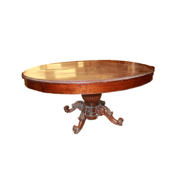 Table à manger française extensible style Charles X, milieu XIXe siècle, acajou