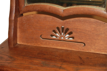 French Art Nouveau Table Dressing Mirror in Walnut, Late 19th Century