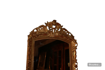 Specchiera Francese Dorata di Inizio 1800 Stile Luigi XV