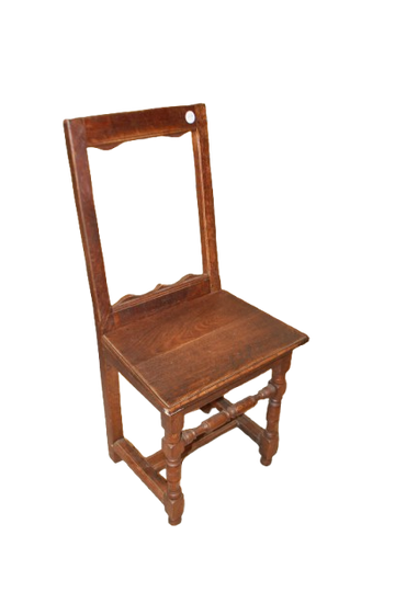 Gruppo di 4 Sedie Rustiche Francesi di fine 1800 in legno di Rovere