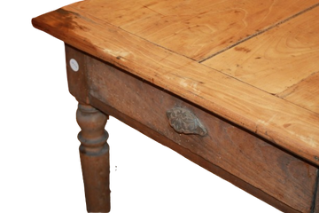 Tavolo da lavoro francese antico di fine 1800 in legno di ciliegio
