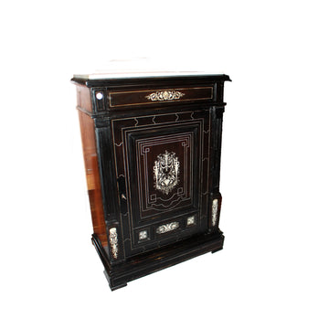 Italian Lombard Ebonized Cabinet with Ivory Inlay, Early 19th Century