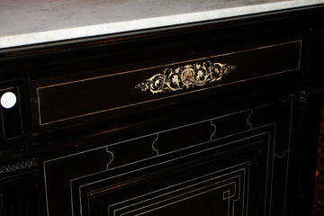 Italian Lombard Ebonized Cabinet with Ivory Inlay, Early 19th Century