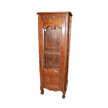Petite vitrine française style Provençal en chêne à porte vitrée, milieu XIXe siècle