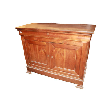 Buffet français style Louis-Philippe en noyer à deux portes moulurées, milieu XIXe siècle