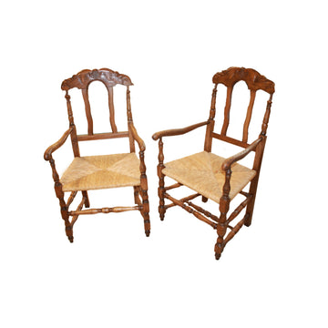 Coppia di Bellissime Poltrone Stile Provenzale di fine 1800 in noce