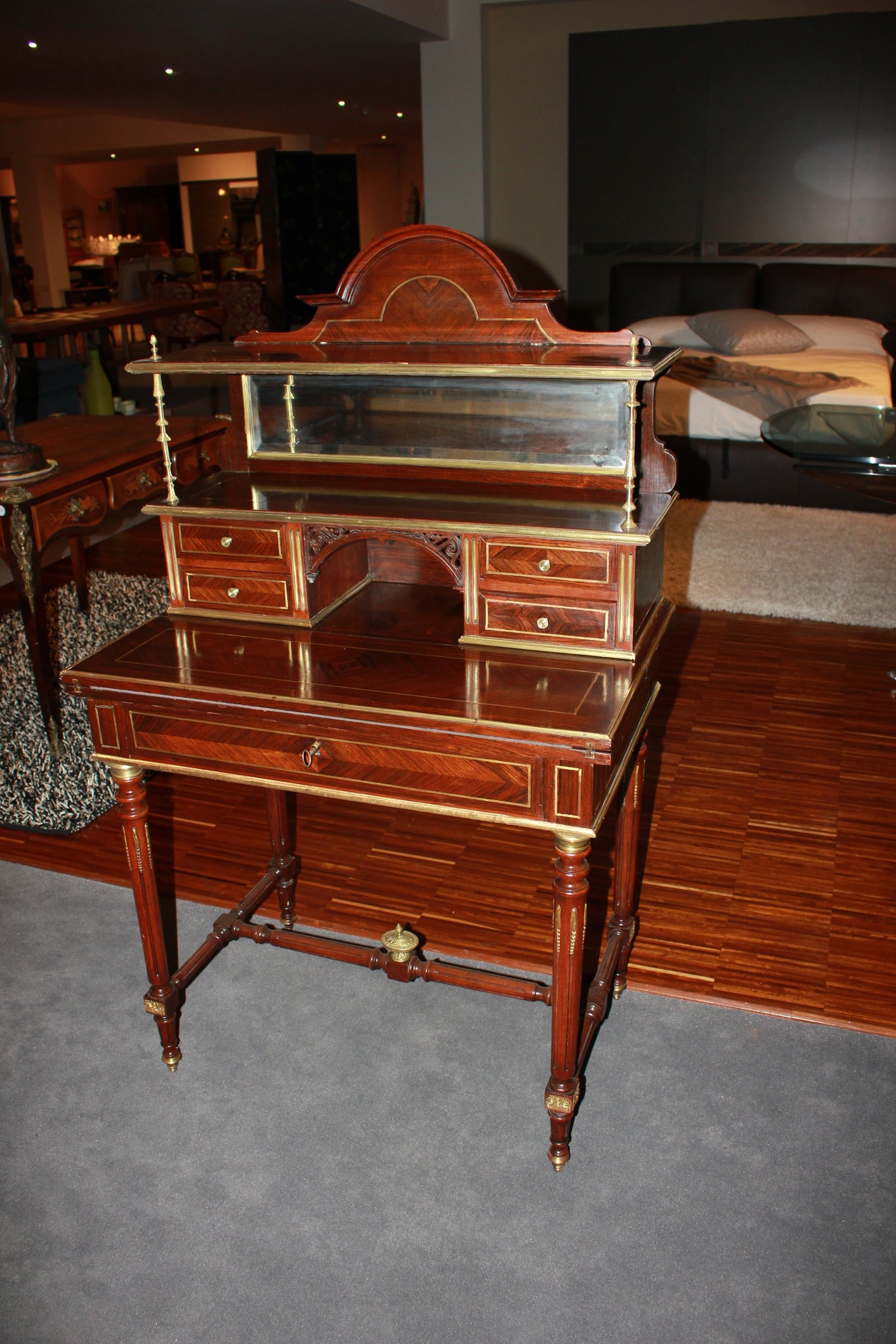 Französisches Bonheur du Jour im Stil Louis XVI aus Palisanderholz