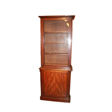 Bibliothèque-Vitrine Anglaise Victorienne en Acajou avec Porte Vitrée – XIXe Siècle