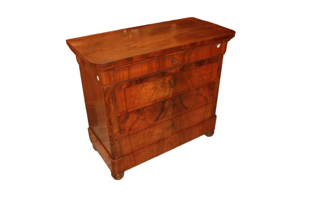 Petit Commode Française Style Louis-Philippe en Noyer, XIXe Siècle