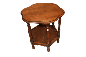 Tavolino francese a Petalo del 1800 In Legno di Noce