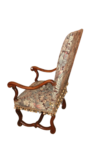 Pair of Late 19th Century French High-Back Walnut Armchairs