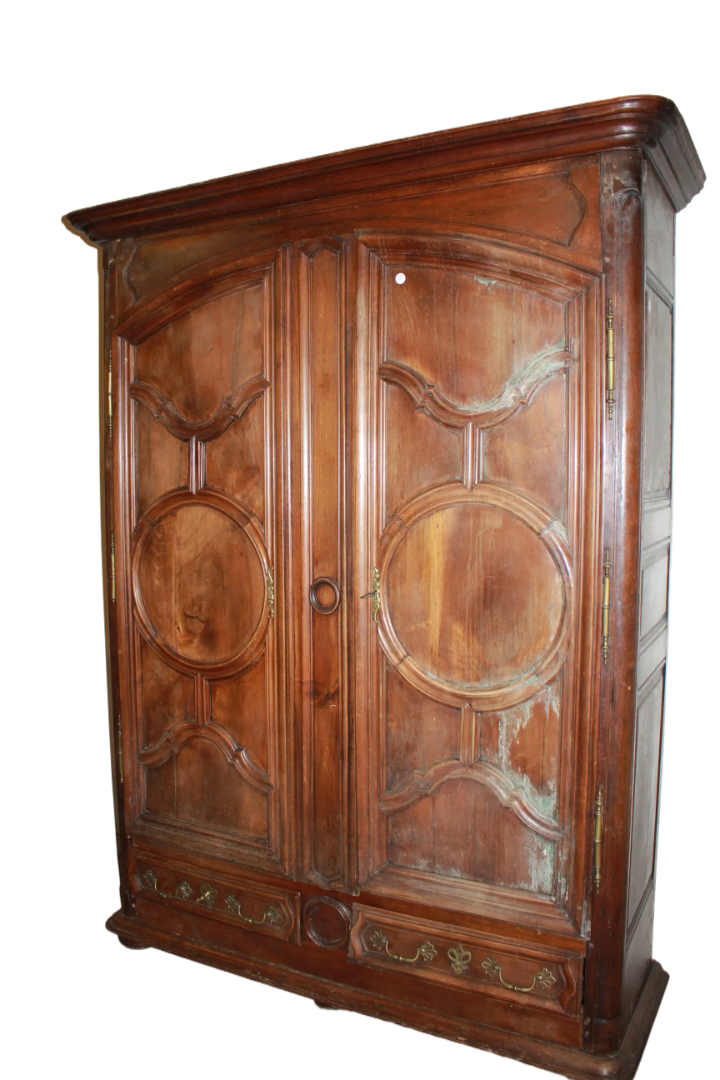 Grande Armoire Provençale en Noyer à Deux Portes, Fin XVIIIe Siècle