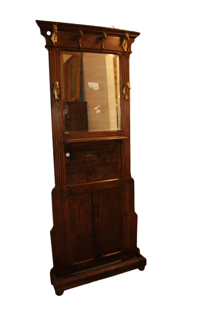 Appendiabiti Cappottiera Francese del 1800 in Legno di Noce
