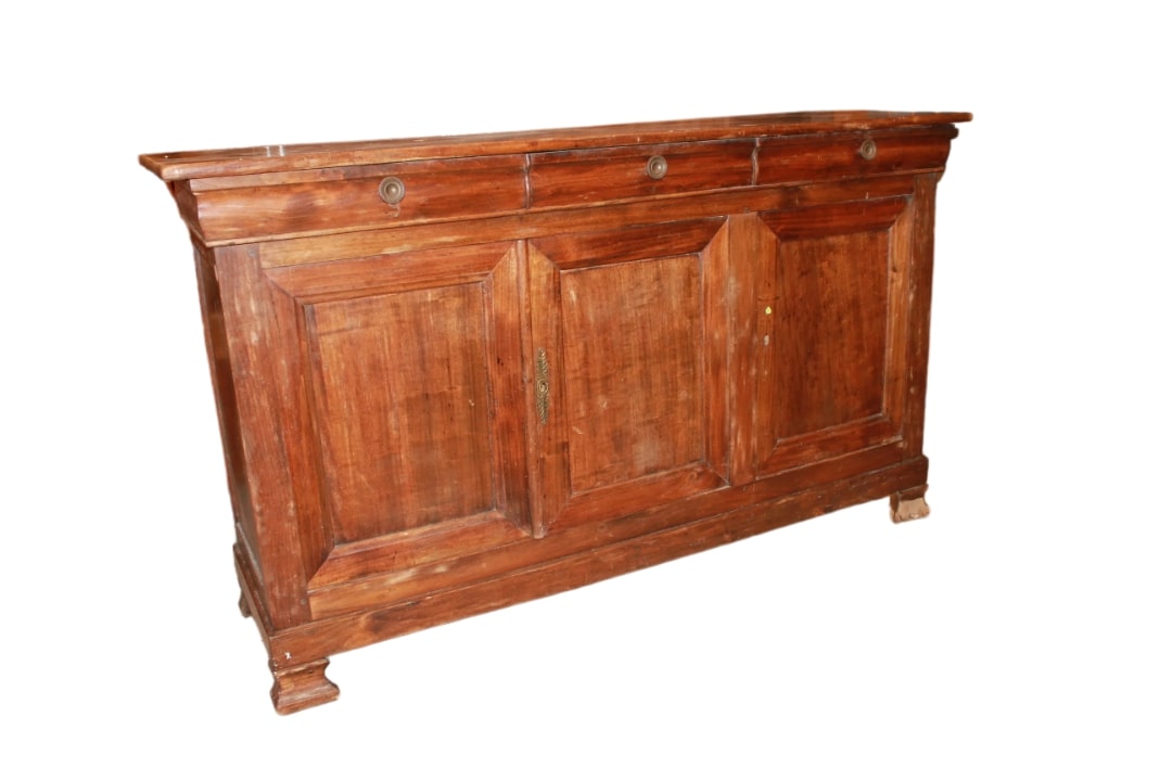 Credenza francese Stile luigi Filippo a 3 Porte in Legno di Noce