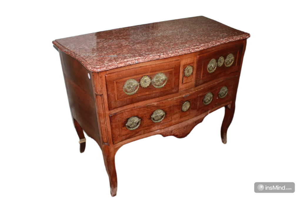 Cassettone francese Stile Transizione del 1700 con Piano In Marmo