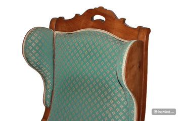 Poltrona Luigi Filippo con Orecchie XIX secolo Legno di noce