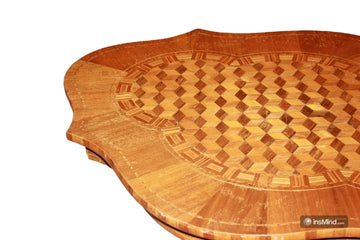 Tavolino Sorrentino di metà 1800 in legno di Noce con Intarsi