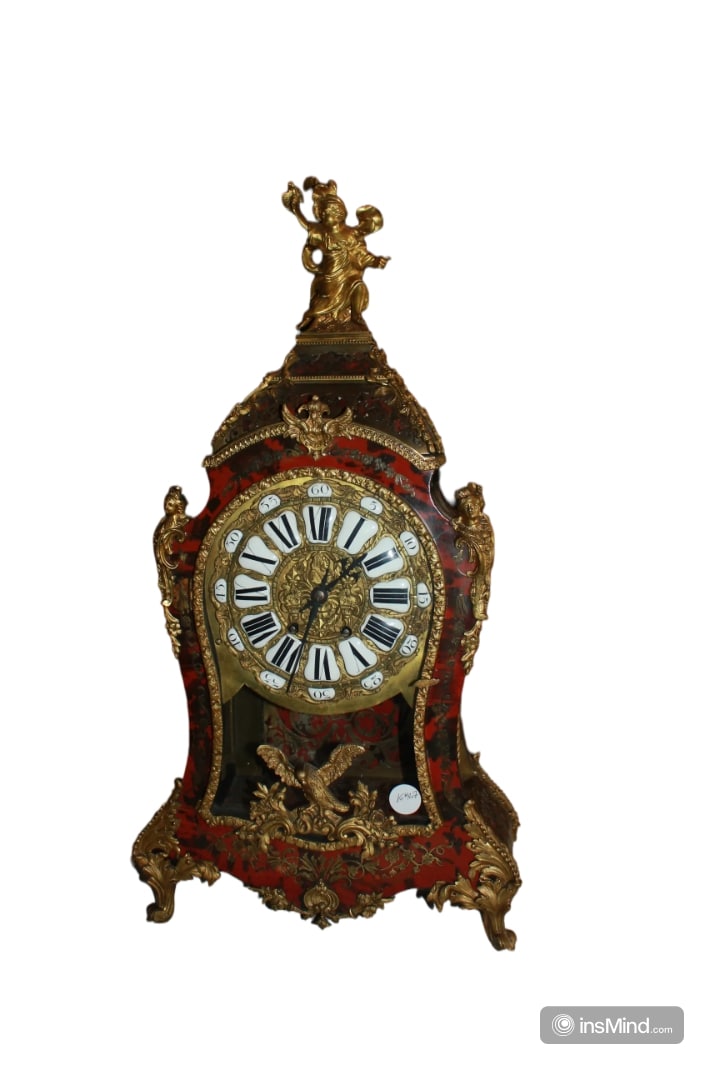 Horloge Française de Style Louis XV Boulle en Écaille de Tortue et Bronze Doré, XIXe Siècle