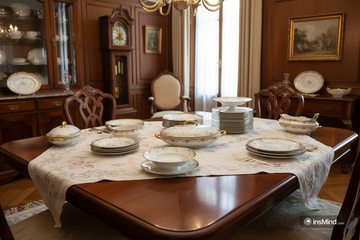 Elegant 58-Piece French Limoges Porcelain Dinner Set with Floral Motifs