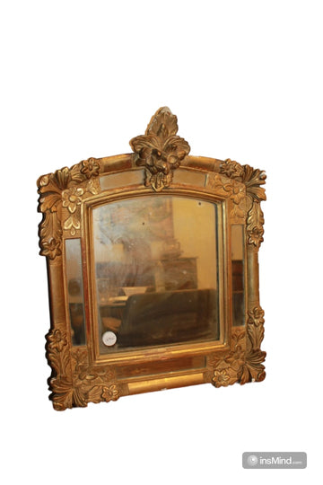Specchiera francese in legno dorato foglia oro di inizio 1800 Stile Luigi XVI