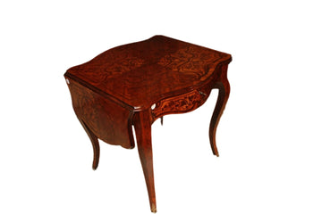 Tavolino Francese del 1800 Stile Luigi XV con Alette Laterali