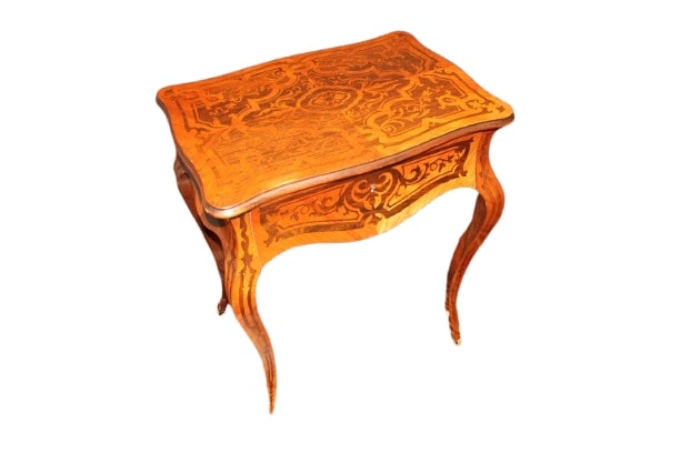 Toilette francese Stile Luigi XV del 1800 Riccamente intarsiata