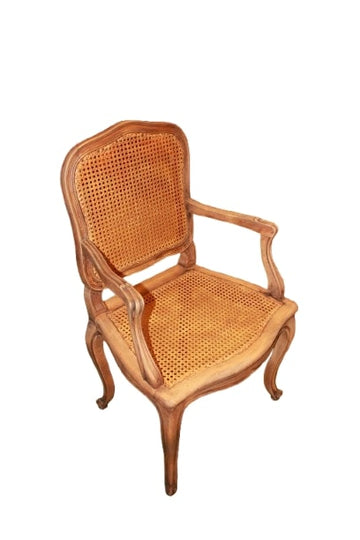 Coppie di Poltrone Provenzali del 1800 con seduta e schienale Impagliati