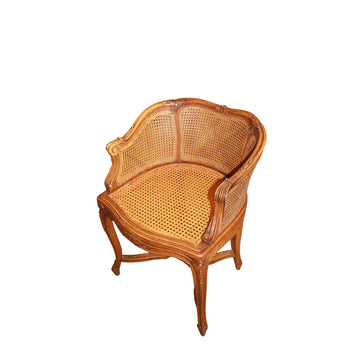 Fauteuil français style provençal – Fin XIXe siècle, en noyer et cannage de Vienne