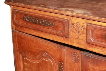 Early 1800s French Provençal Walnut Sideboard with 2 Doors