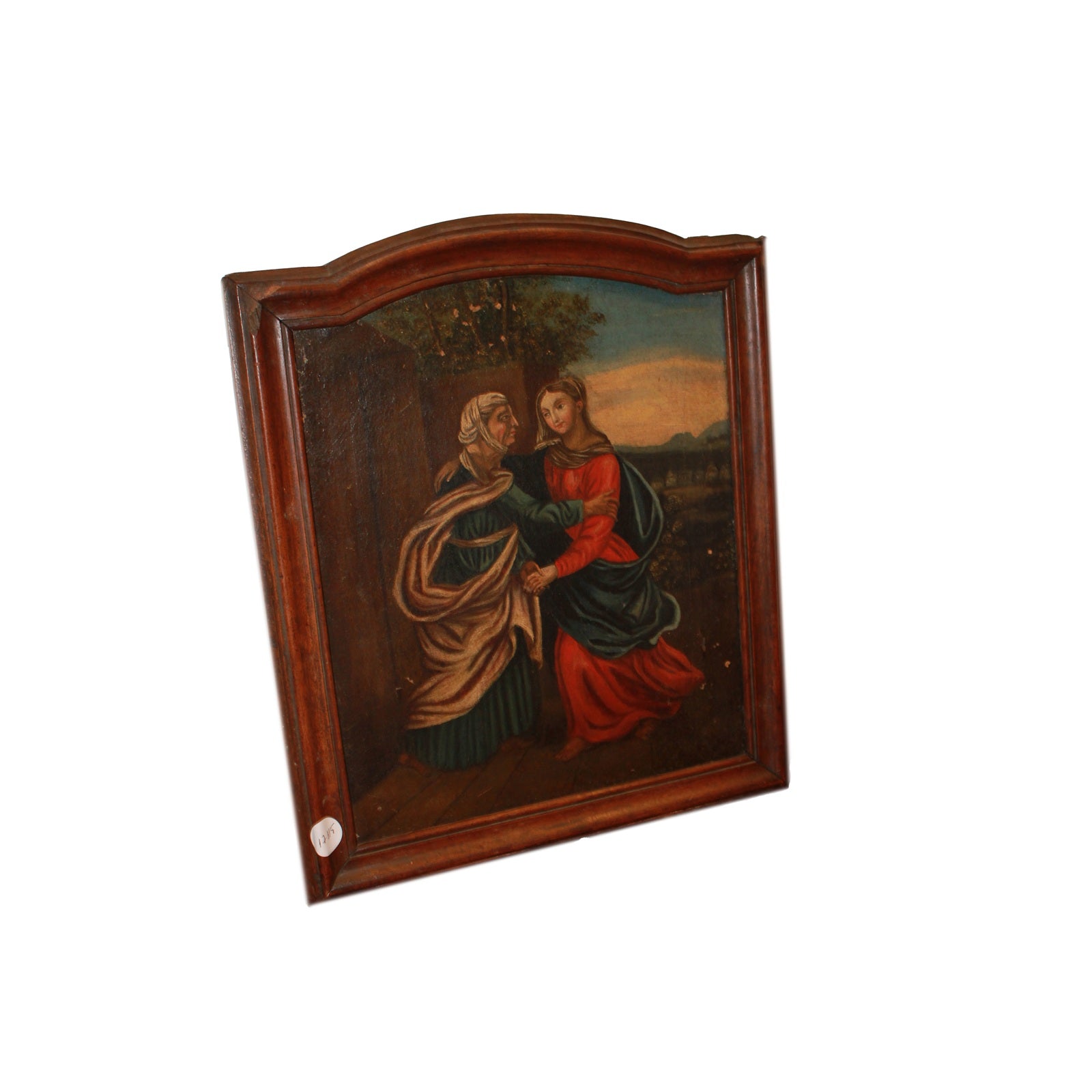French Oil on Canvas – Late 18th Century – Depicting the Virgin Mary with Saint Anne