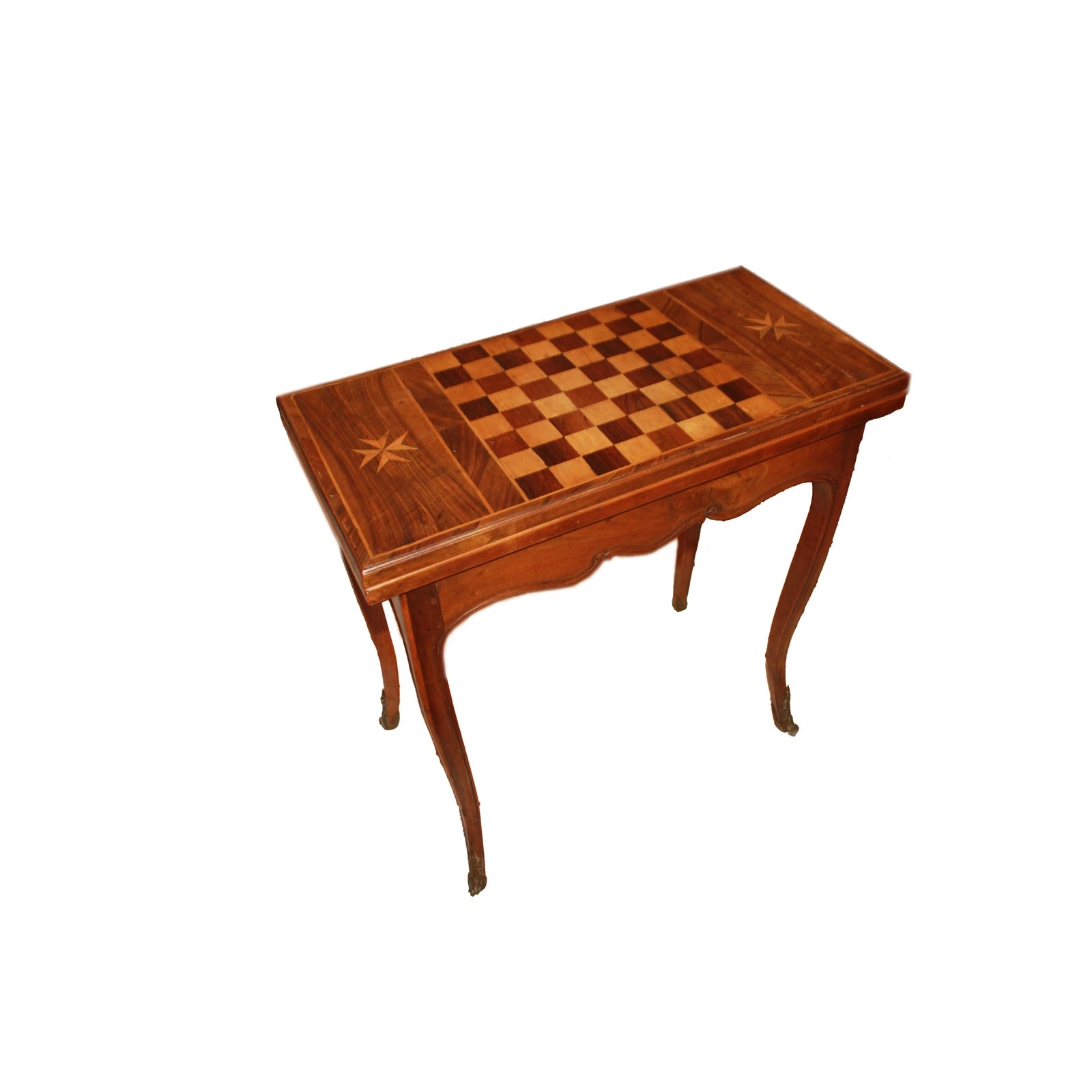 Tavolino da gioco francese Stile Luigi XV in legno di noce 1800