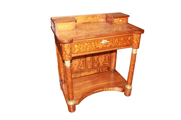 Console hollandaise de la fin des années 1700 richement marquetée de style Empire