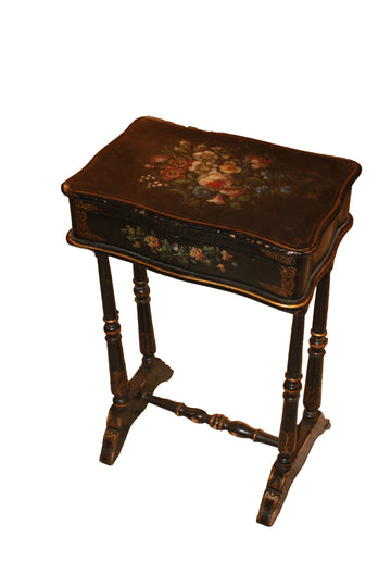 Tavolino da lavoro Vernis Martin Francese del 1800 Dipinto