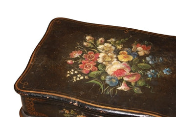 Tavolino da lavoro Vernis Martin Francese del 1800 Dipinto