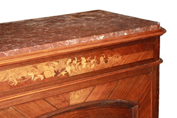 Credenza Parigina in Legno di Palissandro Riccamente Intarsiato