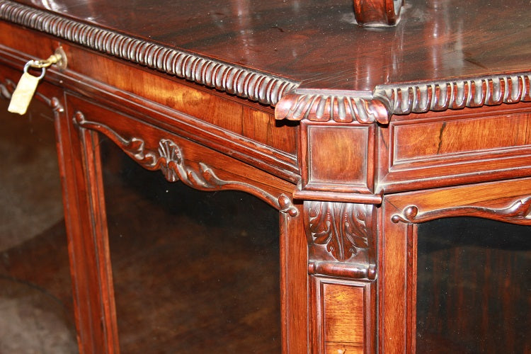 Credenza stile Carlo X di metà 1800 in legno di palissandro