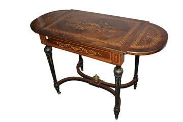 French Louis XVI Rectangular Side Table in Rosewood, Late 19th Century