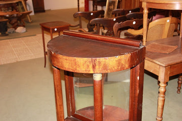 19th century French Empire style console cabinet in mahogany feather