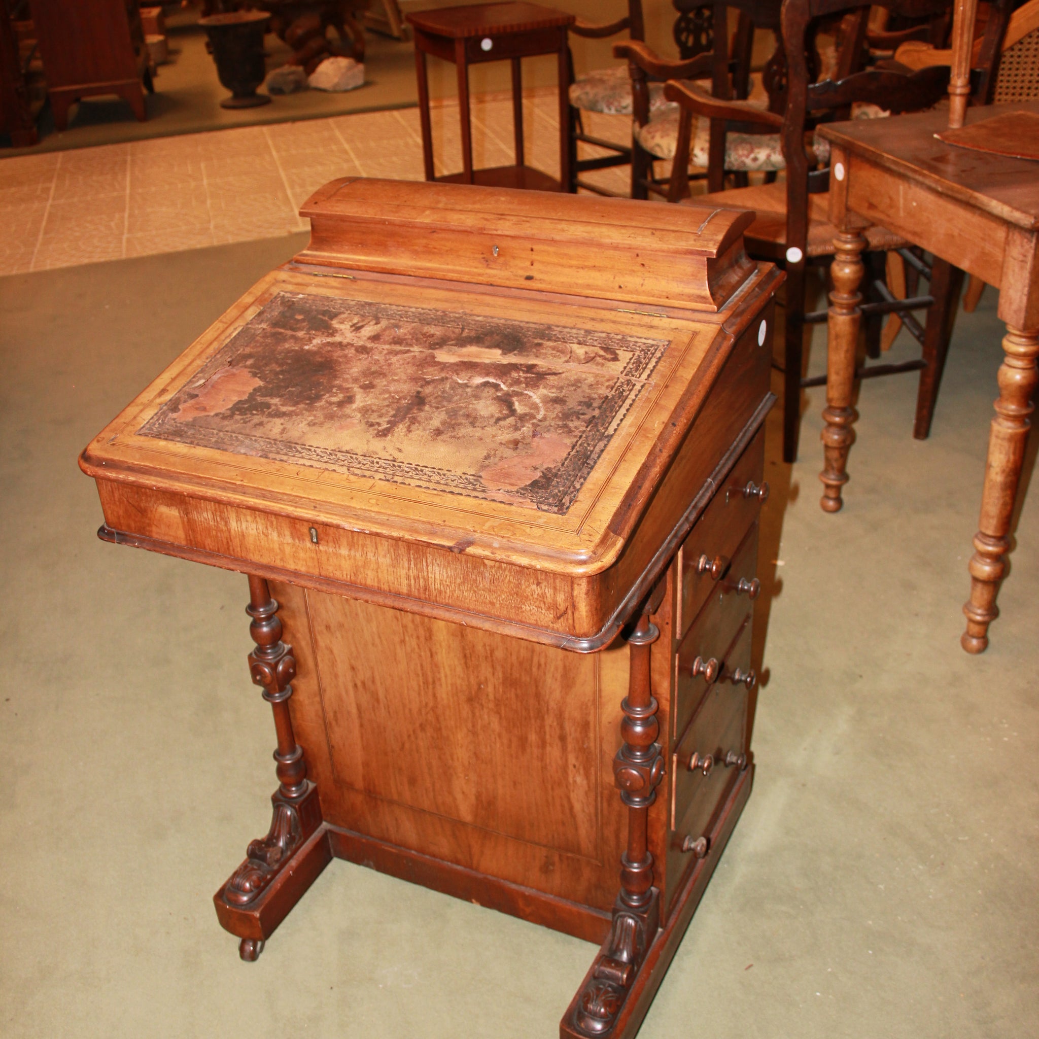 Davenport inglese del 1800 in legno di mogano