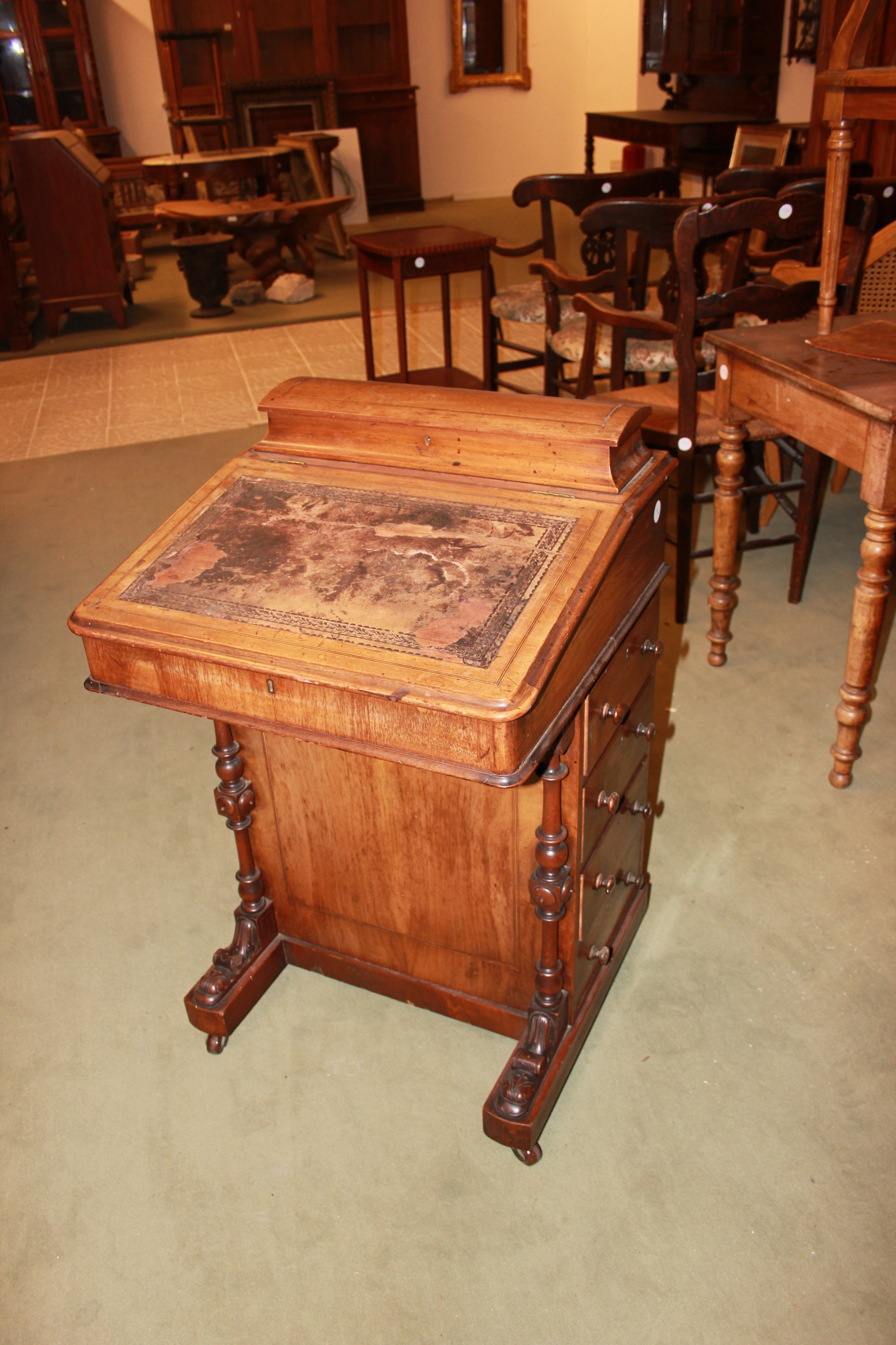 Davenport inglese del 1800 in legno di mogano