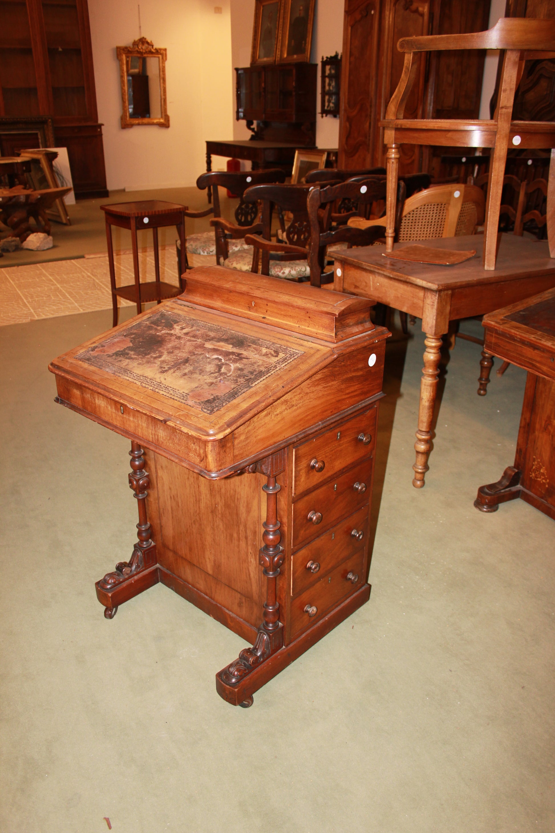 Davenport inglese del 1800 in legno di mogano