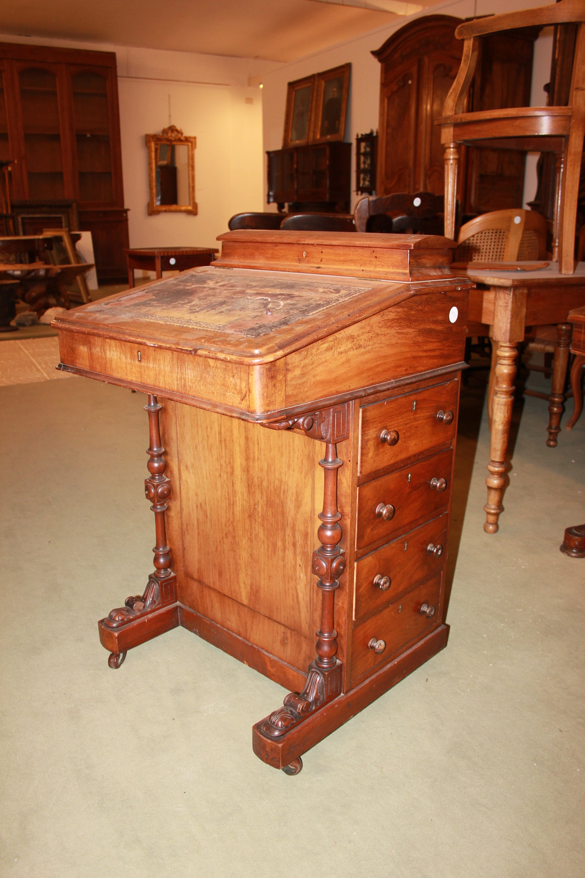 Davenport inglese del 1800 in legno di mogano