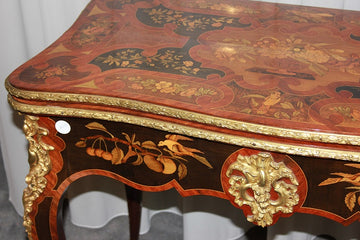 Précieuse table à jeux anglaise de style français, style Louis XV, première moitié du XIXe siècle