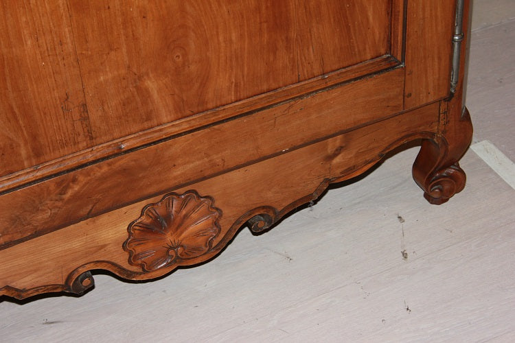 Stipo francese del XIX secolo in legno di ciliegio con 1 cassetto e 2 ante