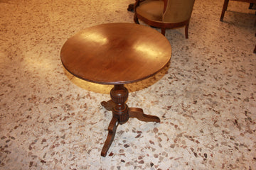 Directoire style circular sail coffee table in mahogany wood